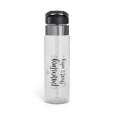 Personalized Parenting Transparent Water Bottle, Mom Gift for Busy Parents, Inspirational Drink Bottle for Moms, Everyday Hydration Gift