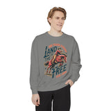 Land of the Free Comfort Colors Sweatshirt, Patriotic Cowboy Sweatshirt, Western Fourth of July Shirt, Americana Gift