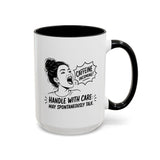 Funny Coffee Lover Mug, Caffeine Incoming Coffee Cup, Handle With Care Mug, Funny Coworker Gift, Office Humor Mug for Women