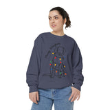 Merry Woofmas Dog Sweatshirt, Funny Christmas Puppy Crewneck, Holiday Lights Pet Lover Pullover, Cute Christmas Gift for Dog Mom or Dog Dad