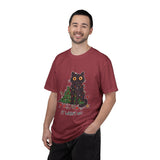 It Wasn't Me Black Cat Christmas Shirt, Funny Holiday T-Shirt, Mischievous Kitty Lights Tee, Gift for Cat Mom, Cat Dad, Christmas Party Top