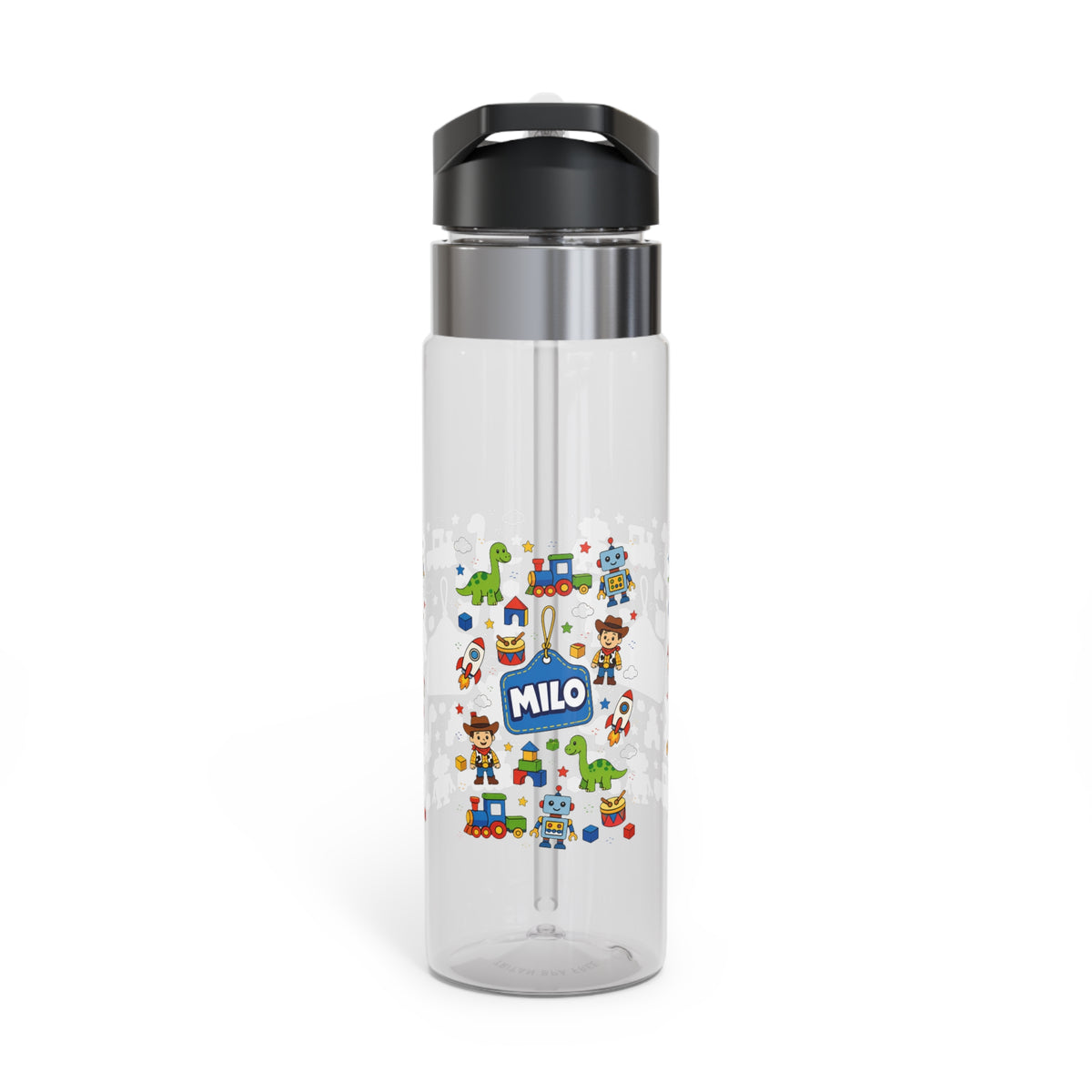 Personalized Dinosaur Kids Water Bottle, Cute Dino School Bottle for Boys, Birthday Gift for Toddler, Back to School Hydration Bottle