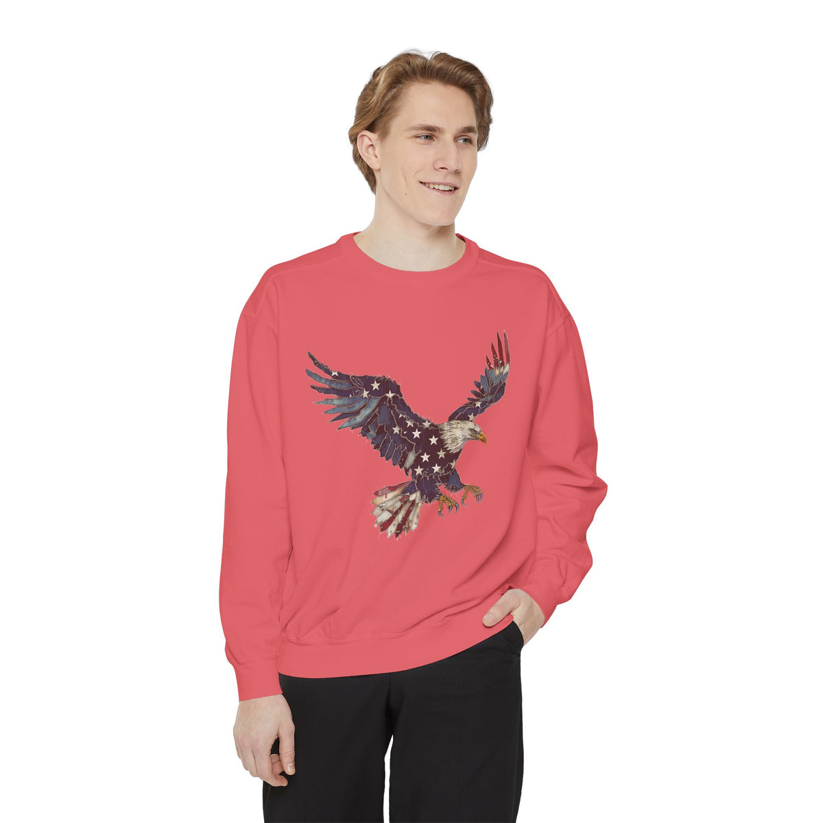 Patriotic Eagle USA Flag Sweatshirt, American Pride Pullover, Fourth of July Gift, Vintage USA Crewneck for Men Women