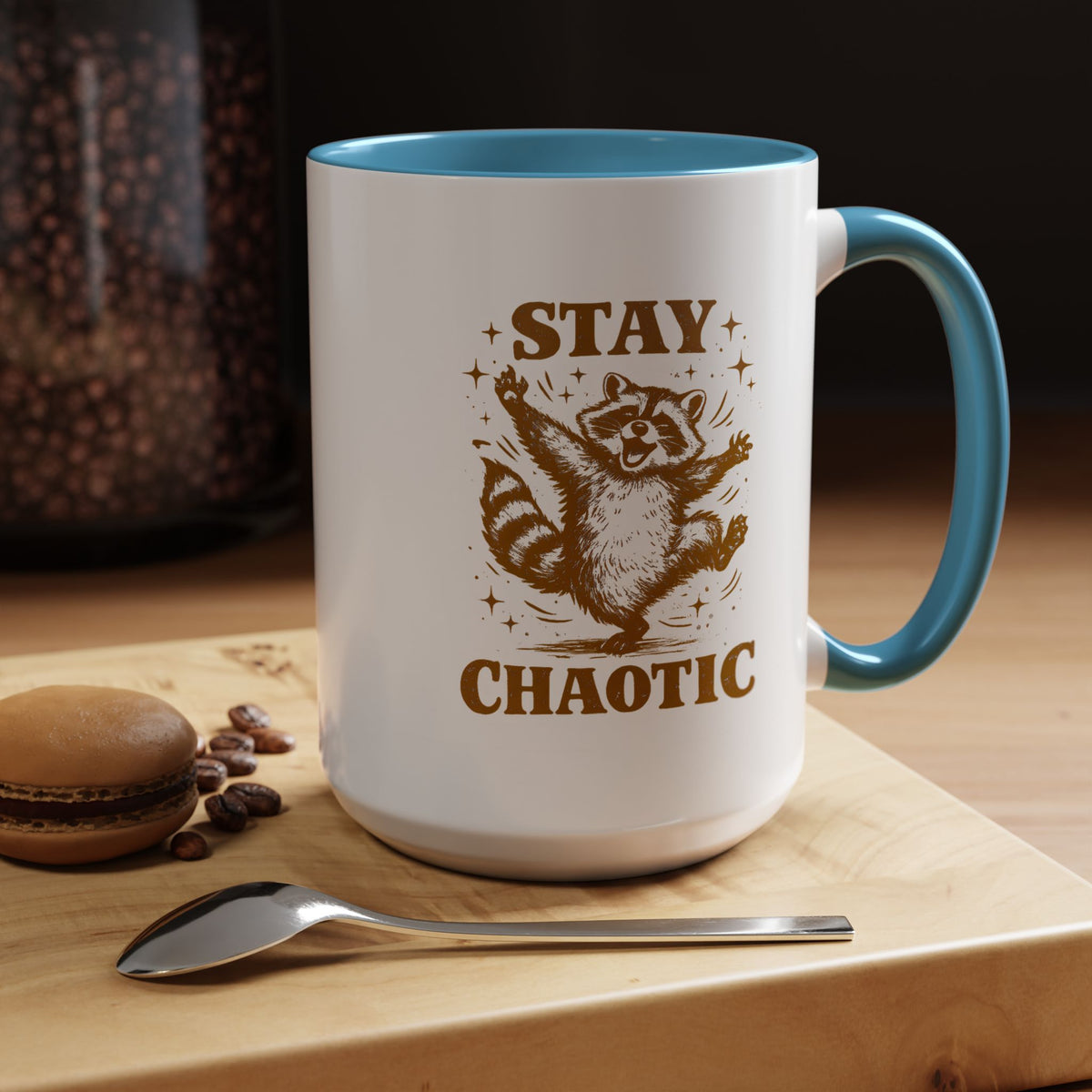 Stay Chaotic Raccoon Coffee Mug, Funny Trash Panda Mug, Chaotic Energy Gift, Cute Raccoon Coffee Cup, Meme Lover Present