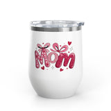 Mom Wine Tumbler, Mother's Day Gift for Mom, Pink Bow Drinkware, Mom Gift from Daughter, Personalized Style, Cute Wine Cup for Her