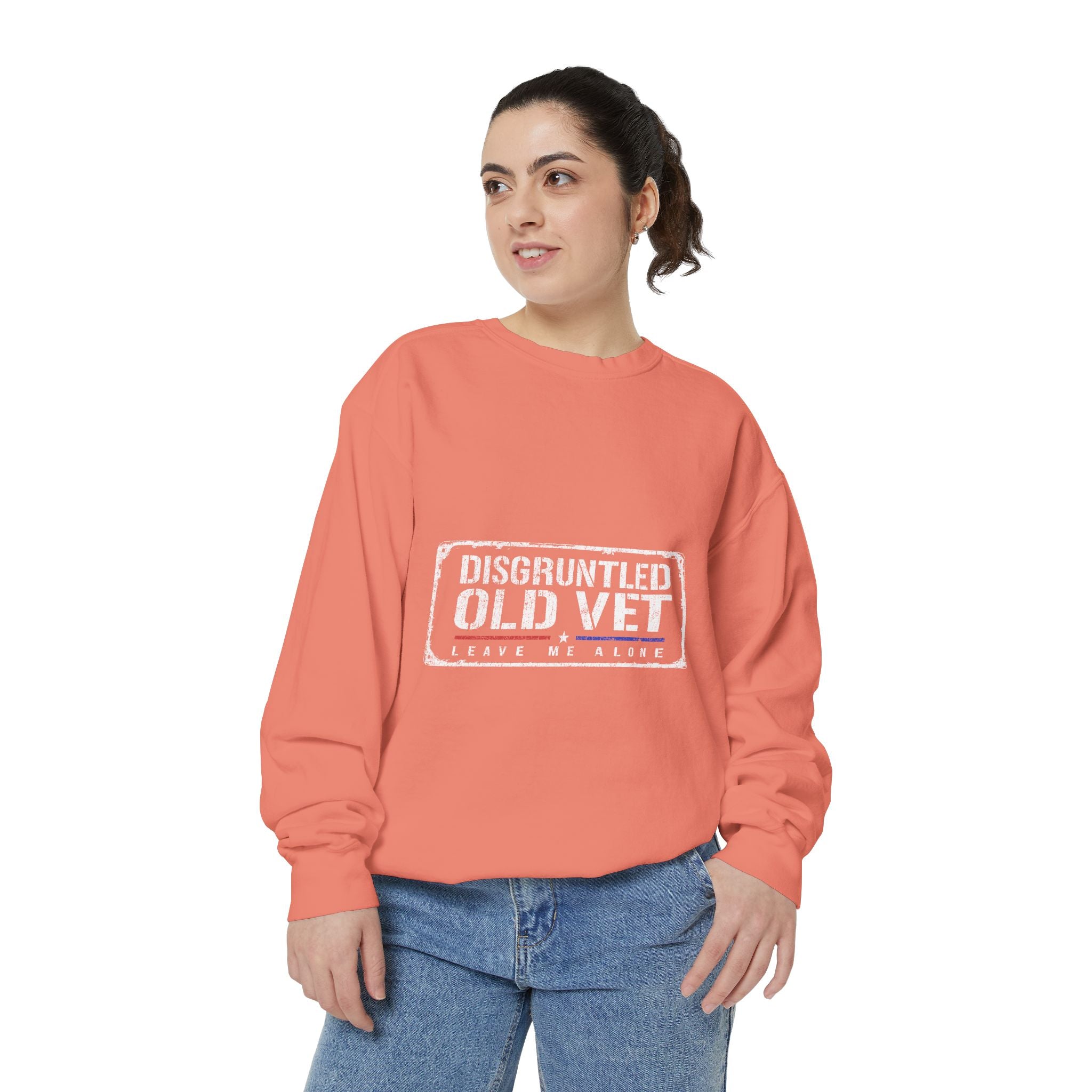 Disgruntled Old Vet Sweatshirt, Leave Me Alone Veteran Crewneck, Funny Military Gift for Retired Soldier, Sarcastic Grandpa Pullover