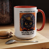 Funny Black Cat Coffee Mug, Unstable Unit Cat Mug, Sarcastic Cat Lover Gift, Introvert Humor Mug, Quirky Cat Mom Coffee Cup