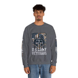 US Army Veterans Sweatshirt, Military Skull Crewneck, American Flag Veteran Pullover, Army Veteran Gift, Memorial Day or Veterans Day