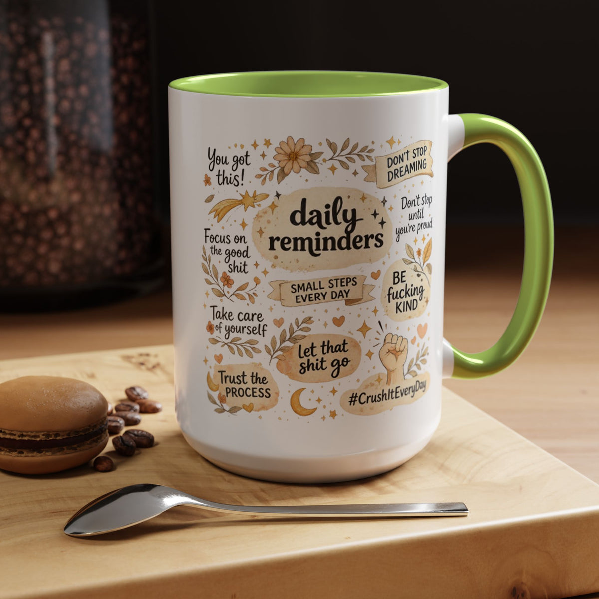 Daily Reminder Motivational Mug, Positive Affirmation Coffee Mug, Self Care Gift for Women, Inspirational Mental Health Mug