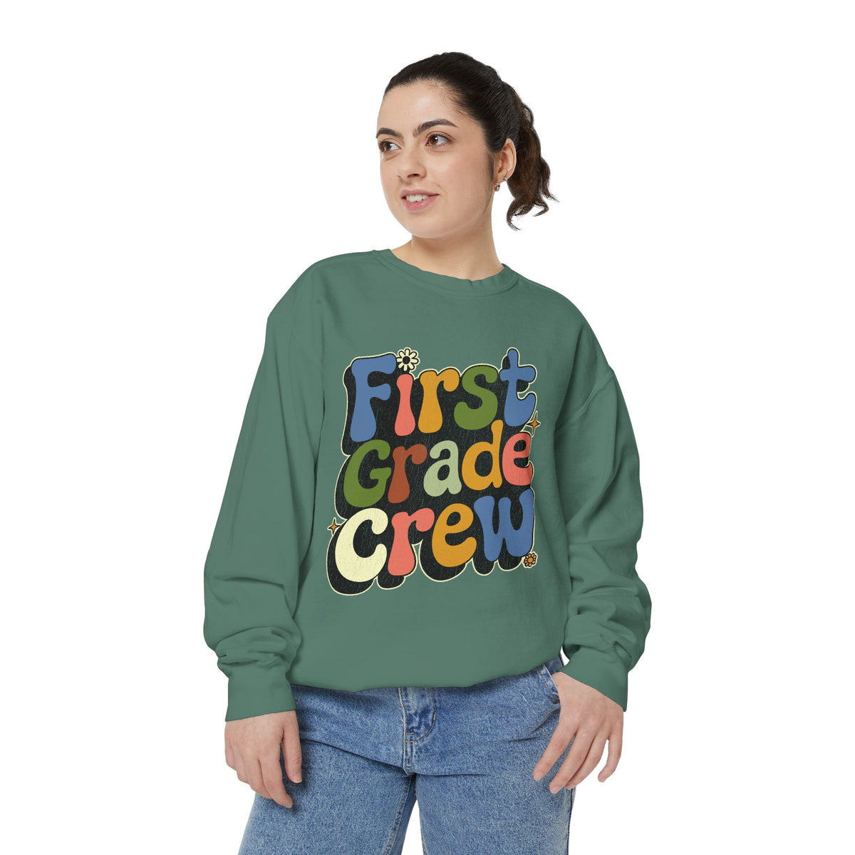 First Grade Crew Sweatshirt, Retro Teacher Team Crewneck, Elementary School Staff Gift, First Day Classroom Outfit, Grade One Team Pullover