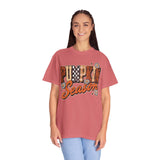 Pumpkin Season Shirt, Retro Leopard Checker Fall Graphic Tee, Cute Autumn Gift for Women, Cozy Thanksgiving October Outfit for Her