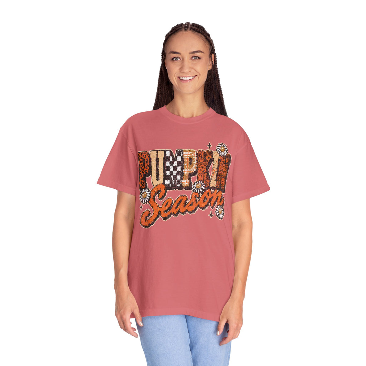 Pumpkin Season Shirt, Retro Leopard Checker Fall Graphic Tee, Cute Autumn Gift for Women, Cozy Thanksgiving October Outfit for Her