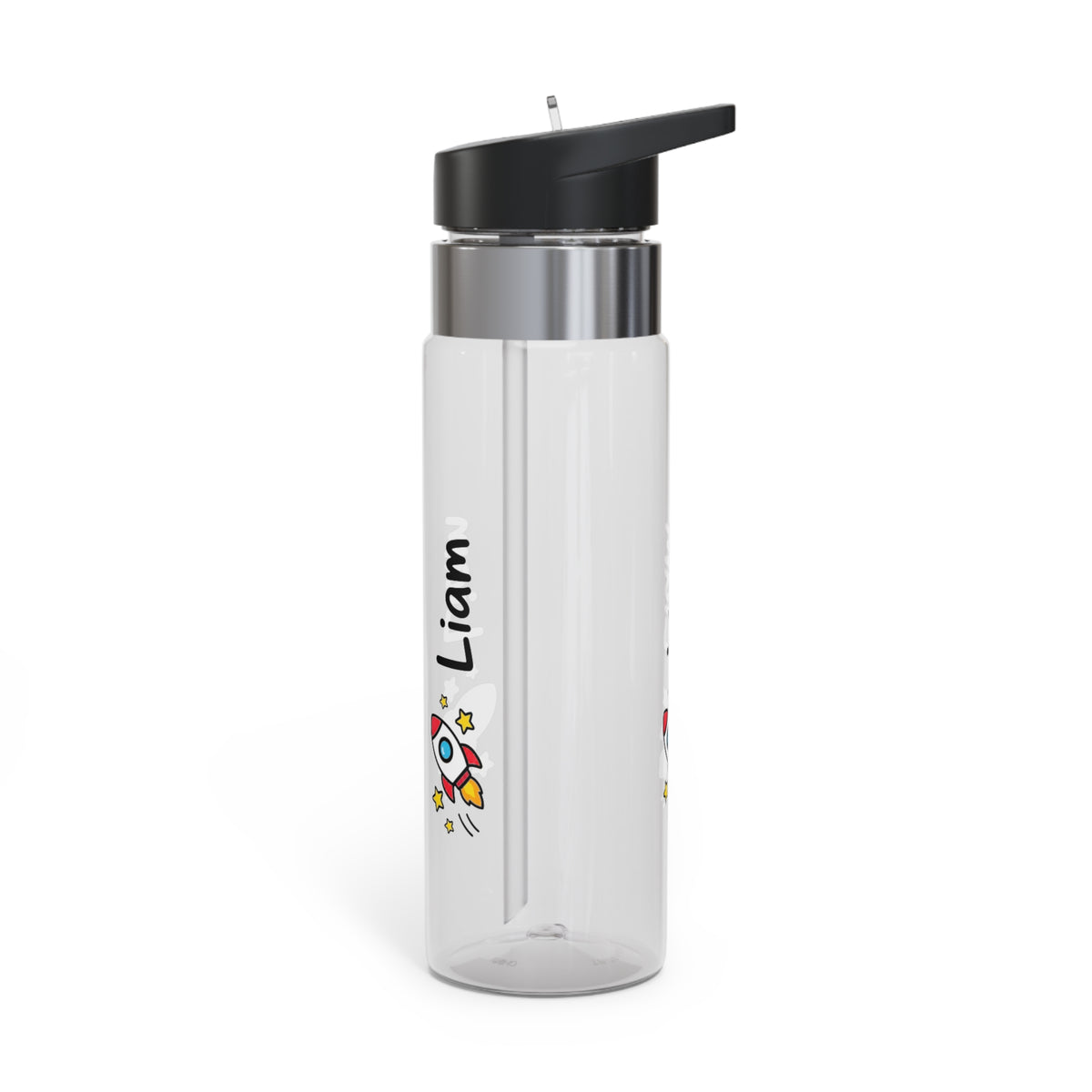 Personalized Water Bottle for Boys, Rocket Space Name Bottle, Kids School Water Bottle, Birthday Gift for Son, Back to School Gift