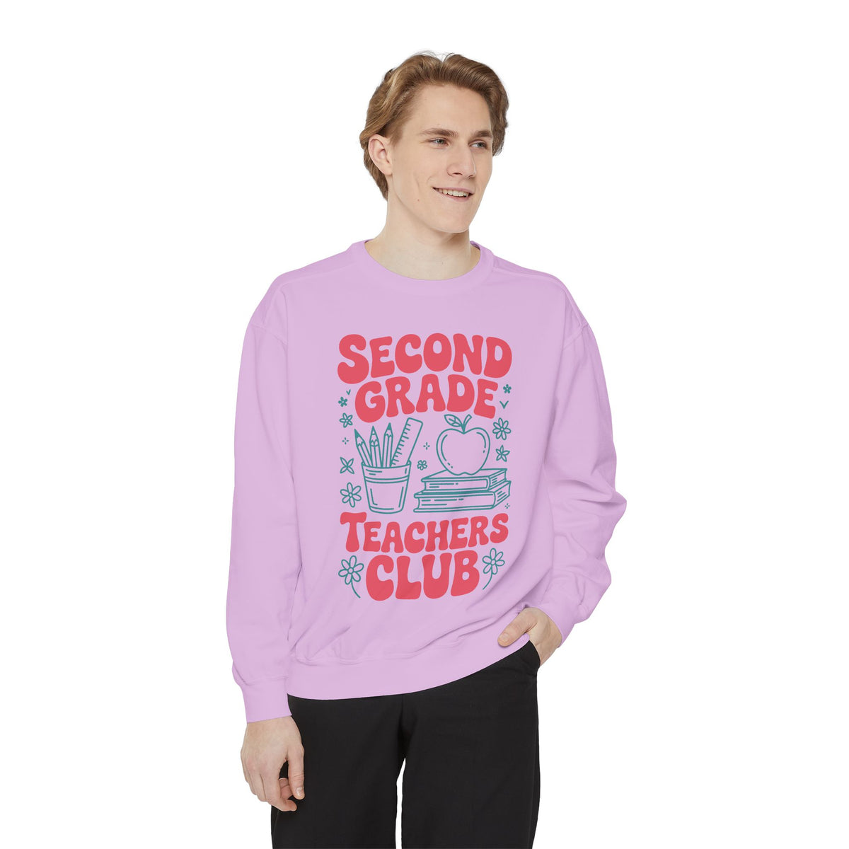 Second Grade Teachers Club Sweatshirt, Retro Teacher Crewneck, 2nd Grade Team Shirt, Back to School Outfit, Educator Appreciation Gift