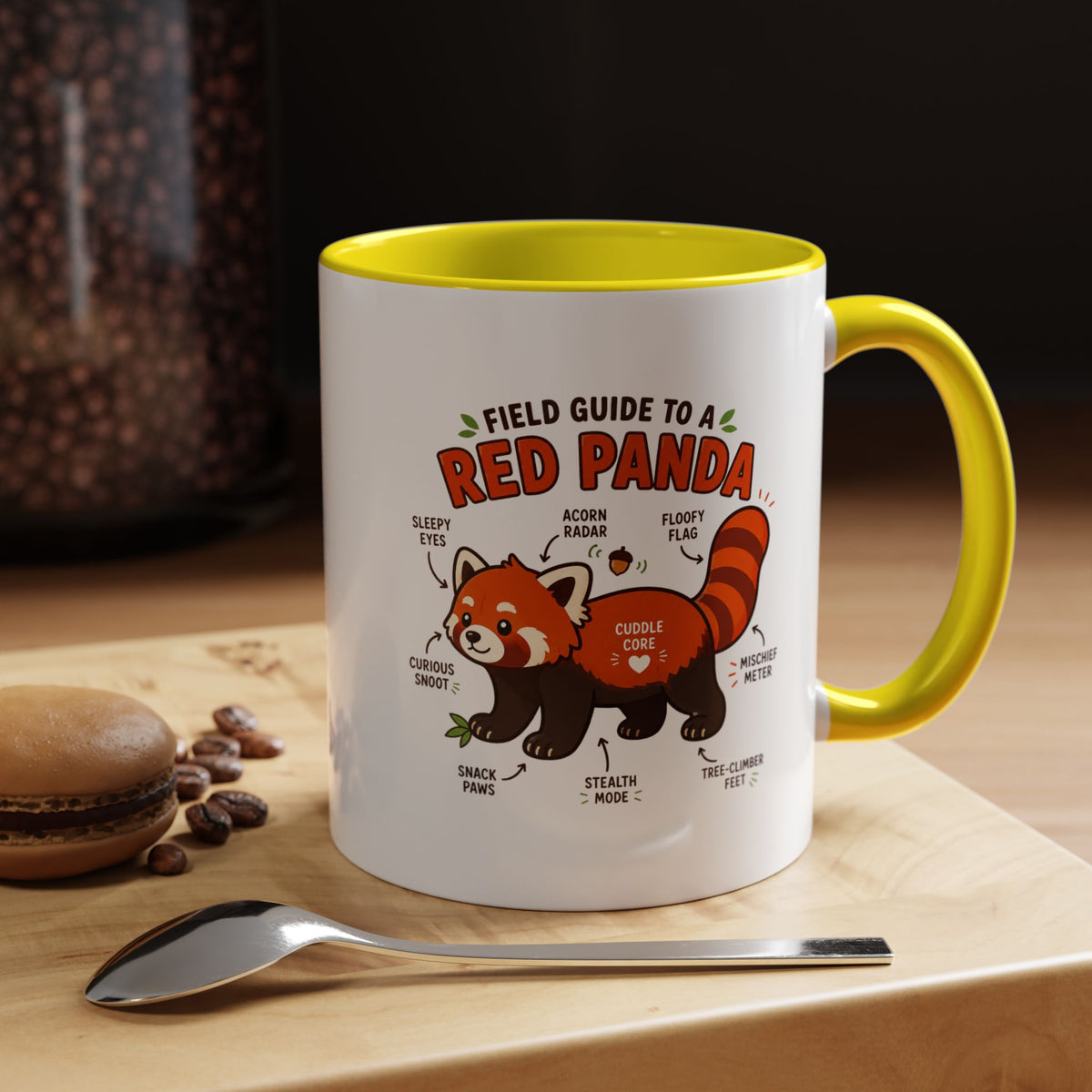 Red Panda Mug, Funny Field Guide Coffee Cup, Cute Wildlife Gift for Red Panda Lover, Zookeeper Present, Animal Birthday Gift for Kids
