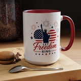 Let Freedom Ring Patriotic Coffee Mug, Statue of Liberty Fourth of July Mug, American Flag Coffee Cup, USA Pride Gift, Independence Day Mug