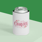 Personalized Name Can Cooler, Floral Drink Holder, Custom Beverage Sleeve, Rose Design, Birthday Gift for Her, Bridesmaid Gift, Summer Party