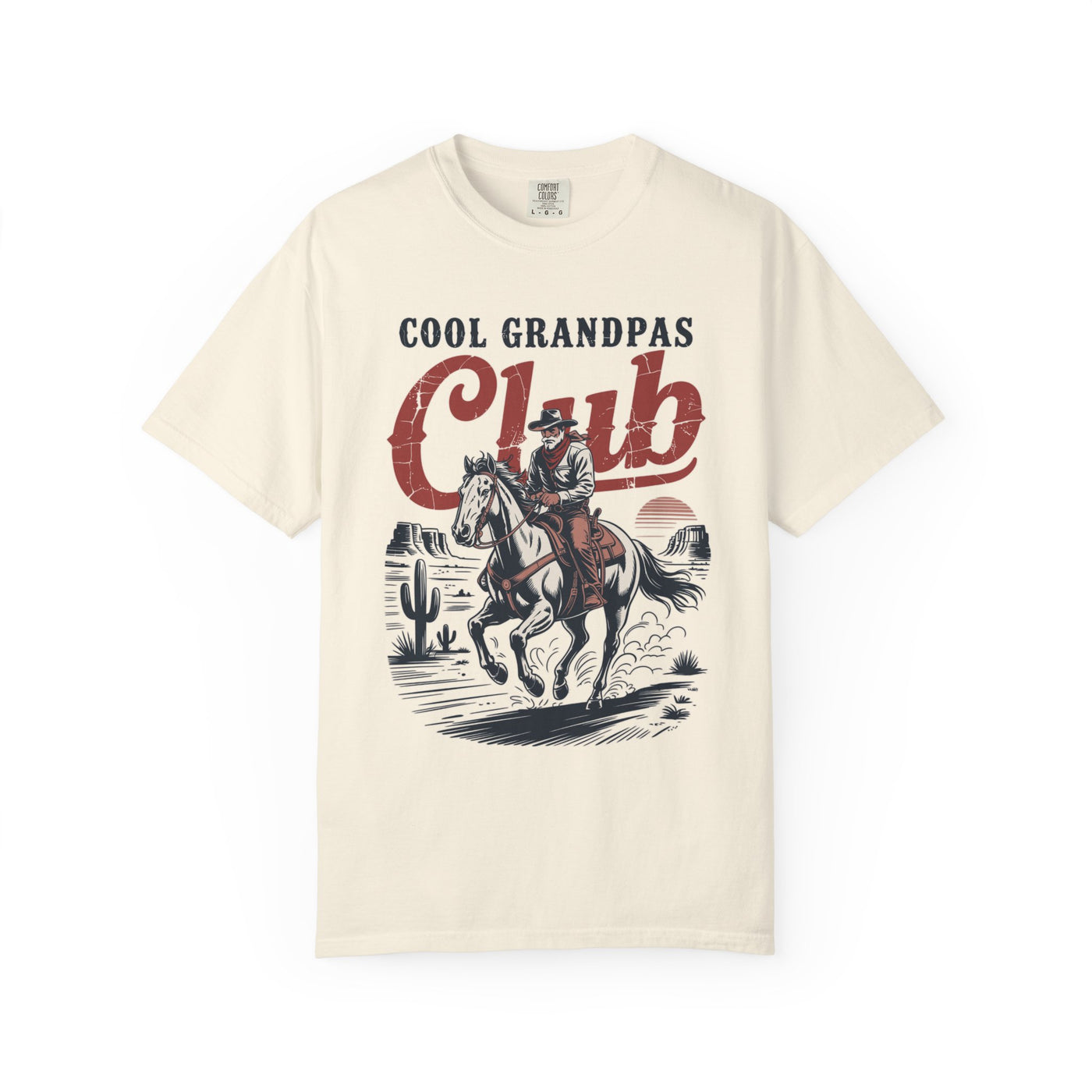 Cool Grandpas Club Shirt with Cowboy Grandpa Riding Horse, Funny Western Grandpa Tee, Rustic Grandfather Gift for Fathers Day