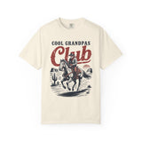 Cool Grandpas Club Shirt with Cowboy Grandpa Riding Horse, Funny Western Grandpa Tee, Rustic Grandfather Gift for Fathers Day