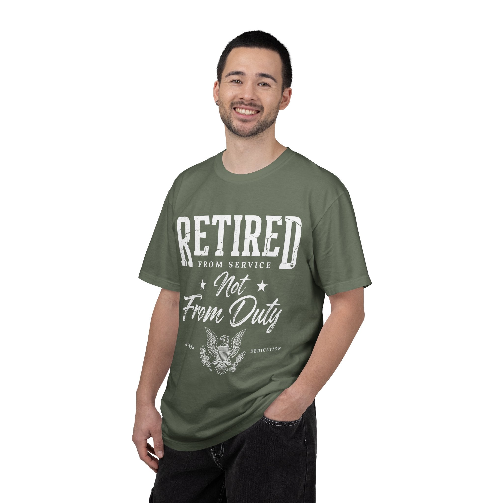 Retired From Service Not From Duty Shirt, Military Retirement T-Shirt, Veteran Gift for Men or Women, Patriotic Eagle Veterans Day Tee