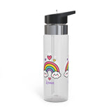 Personalized Rainbow Water Bottle for Girls, Cute Cloud Drink Bottle, Custom Name School Bottle, Colorful Kids Gift, Back to School