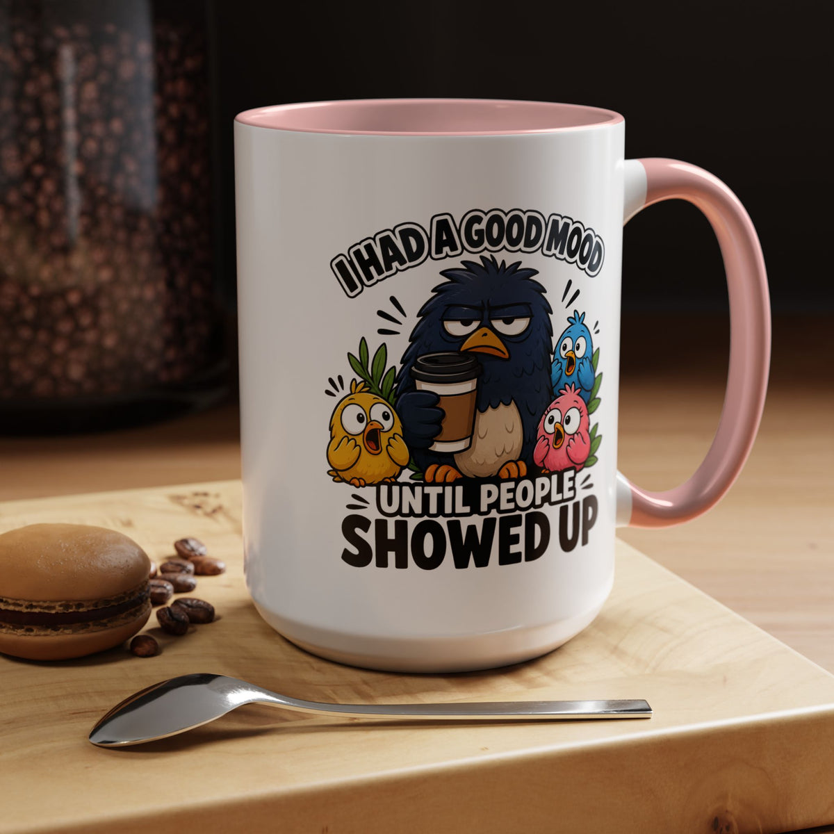 Funny Introvert Bird Coffee Mug, Grumpy Bird Coffee Mug, I Had a Good Mood Until People Showed Up Mug, Coworker Gift, Office Humor Mug