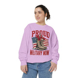 Proud Military Mom Sweatshirt, Patriotic Army Mom Pullover, Gift for Military Mother, Deployment Homecoming Crewneck, Flag Floral Top