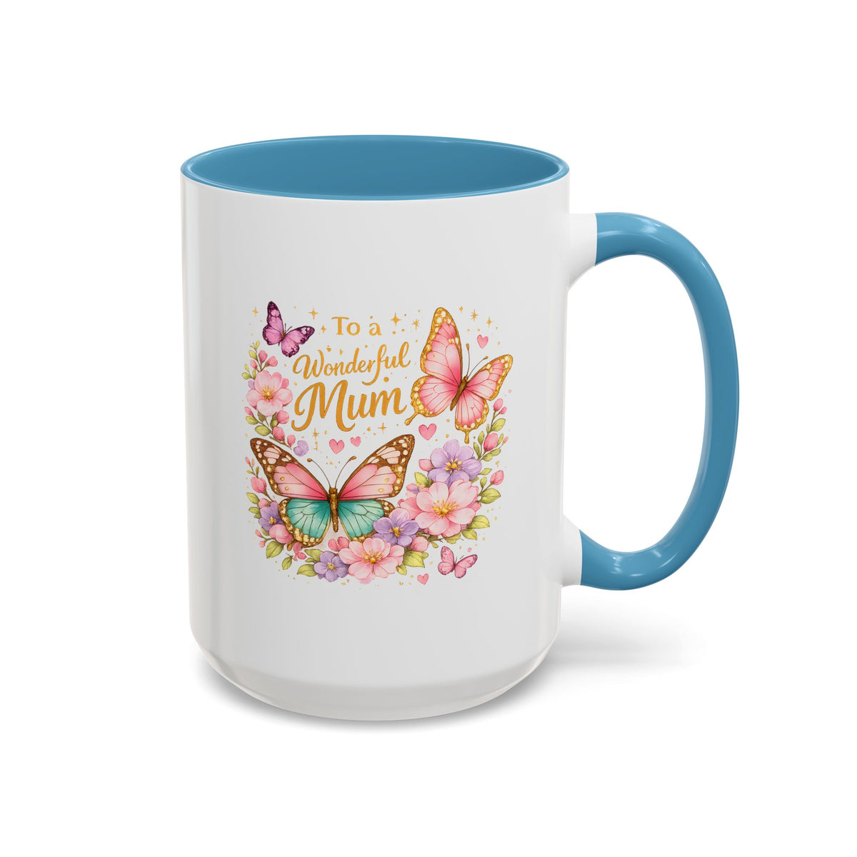 To My Wonderful Mum Butterfly Mug, Floral Mom Coffee Mug, Mother's Day Gift for Mum, Butterfly Coffee Cup, Mom Appreciation Gift