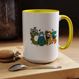 Earth Care Animal Mug, Eco Awareness Coffee Cup, Cute Wildlife Conservation Gift for Nature Lover, Earth Day Gift for Teacher or Mom