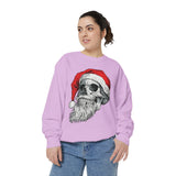 Skull Santa Sweatshirt, Gothic Christmas Crewneck, Creepy Holiday Skeleton Pullover, Alternative Xmas Gift for Metalhead or Horror Fan