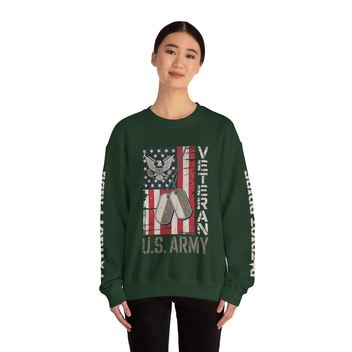 US Army Sweatshirt, Vintage Military Pullover, American Flag Army Top, Veteran Gift, Patriotic Military Clothing, Army Family Gift