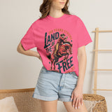 Land of the Free 250 Years Strong Comfort Colors Shirt, America 250th Anniversary Tee, Patriotic Cowboy Graphic Shirt, USA 1776-2026