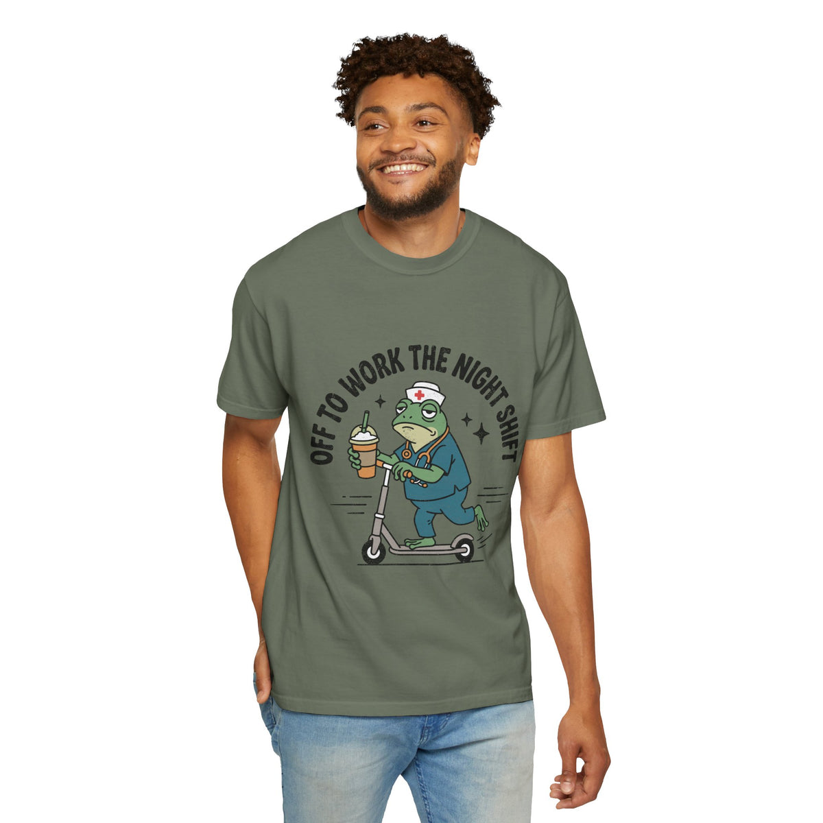 Night Shift Nurse Comfort Colors Shirt, Funny Nurse Frog Tee, Healthcare Worker Gift, RN CNA Nursing School Graduate Shirt