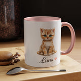 Personalized Cat Lover Mug, Custom Cat Name Coffee Mug, Cute Kitten Mug Gift for Cat Moms, Pet Lover Keepsake Cup