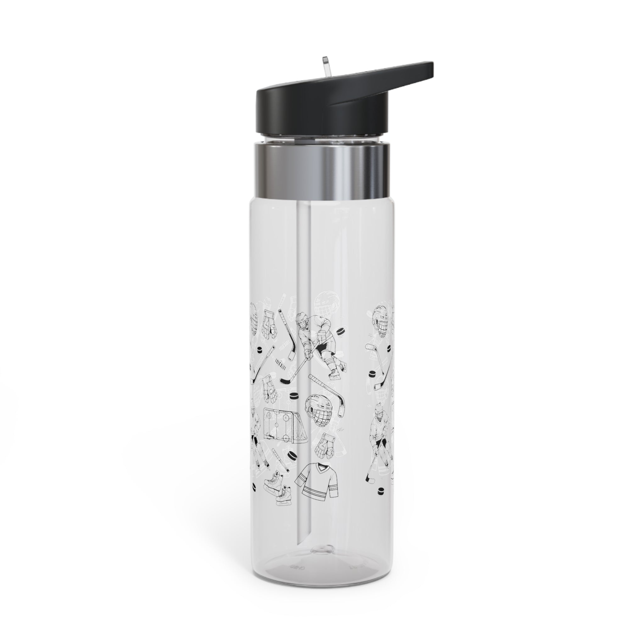 Hockey Water Bottle, Transparent Water Bottle for Hockey Players, Hockey Fan Gift, Sports Bottle for Athletes, Hockey Mom Gift