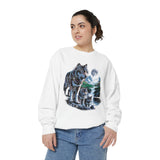 Wolf Pack Mountain Sweatshirt, Moonlit Wildlife Crewneck, Nature Lover Gift, Wilderness Forest Graphic Cozy Outdoor Pullover Unisex Top