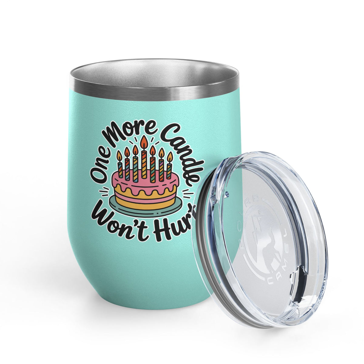 Funny Birthday Wine Tumbler, One More Candle Won't Hurt Cake Design, Getting Older Gift for a Best Friend or Coworker Who Loves a Laugh
