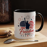 Let Freedom Ring Patriotic Coffee Mug, Statue of Liberty Fourth of July Mug, American Flag Coffee Cup, USA Pride Gift, Independence Day Mug