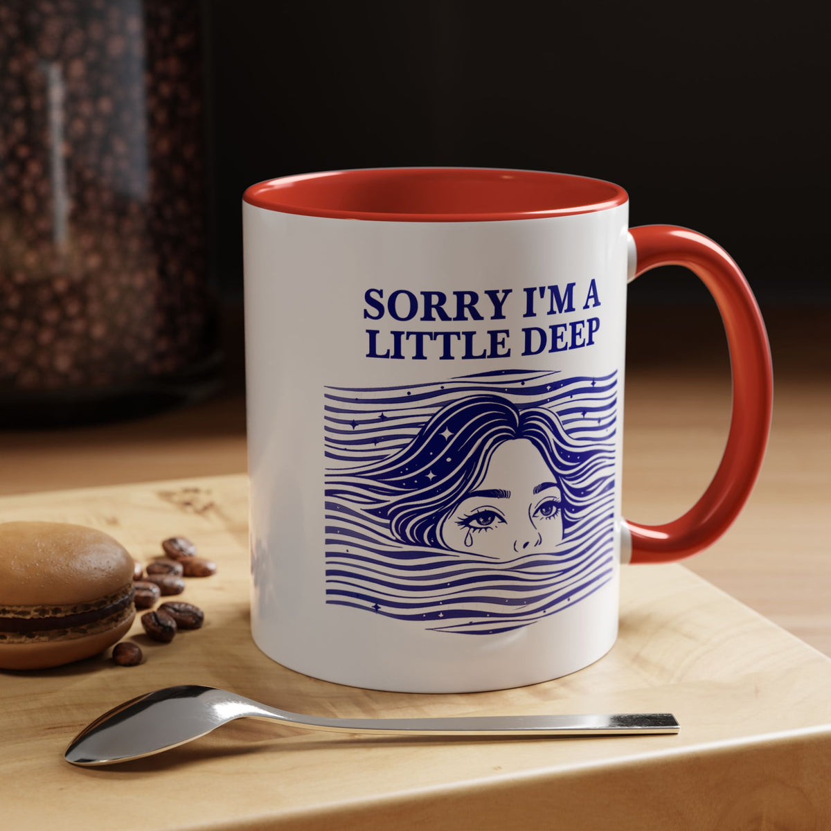 Funny Introvert Mug, Social Anxiety Coffee Mug, Deep Thinker Gift, Sarcastic Humor Cup, Emotional Ocean Mug, Mental Health Gift