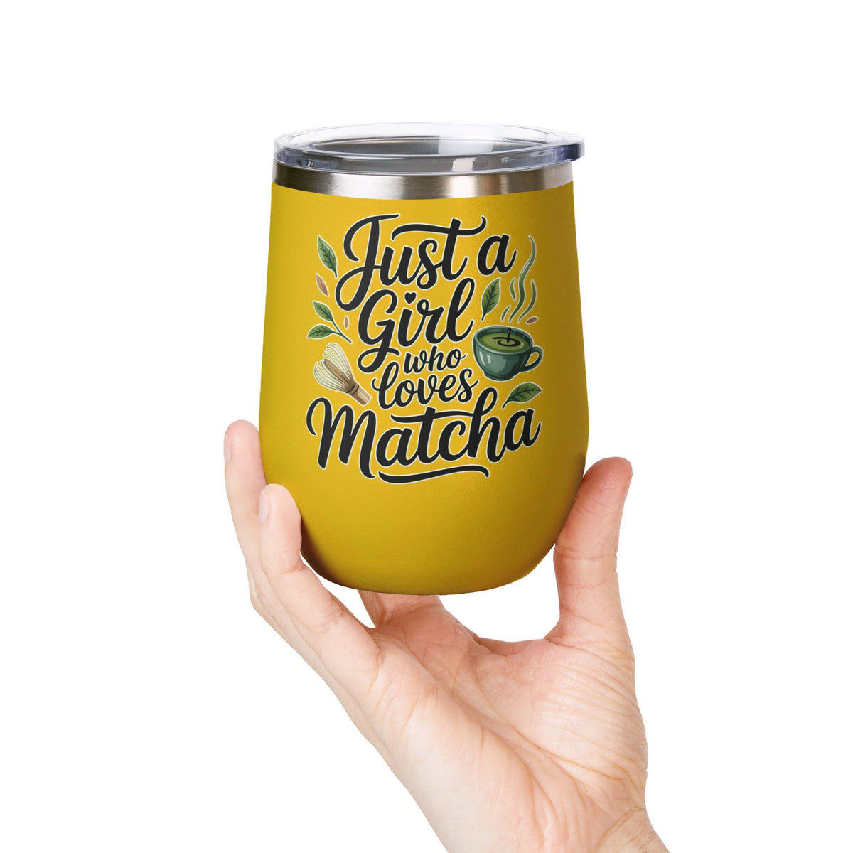 Matcha Lover Wine Tumbler, Just a Girl Who Loves Matcha, Cute Green Tea Tumbler, Matcha Gift for Her, Cafe Lover Gift, Cozy Drinkware