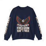 Veterans Day Sweatshirt, Freedom Isn't Free Eagle Pullover, Patriotic Military Top, Veteran Gift, American Pride, USA Clothing
