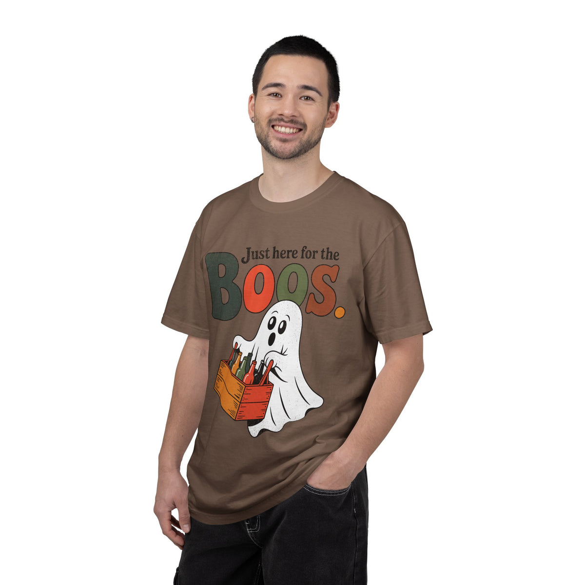 Funny Halloween Ghost Shirt, Where My Boos At Graphic Tee, Spooky Season Drinking Gift for Beer Lover, Fun Adult Costume Party Outfit