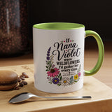 Nana Violet Wildflower Mug, Floral Grandmother Coffee Cup, Sentimental Gift from Grandchild, Birthday or Mothers Day Present