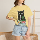 Black Cat Ramen Shirt Comfort Colors Tee, Funny Cat Lover Graphic Shirt, Introvert Cat Eating Noodles Tee, Japanese Foodie Gift