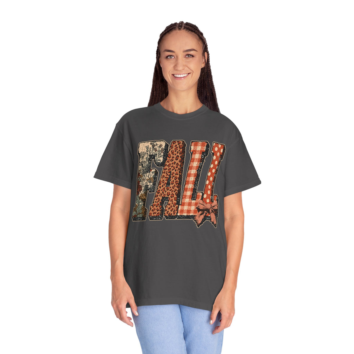 Patchwork Fall Shirt, Floral Leopard Plaid Autumn Graphic Tee, Coquette Bow Seasonal Gift for Women, Cozy Thanksgiving Outfit for Her