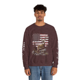 Personalized Hunting Sweatshirt, Custom Deer American Flag Pullover, Patriotic Outdoorsman Crewneck, Hunter Gift, Personalized Family Shirt