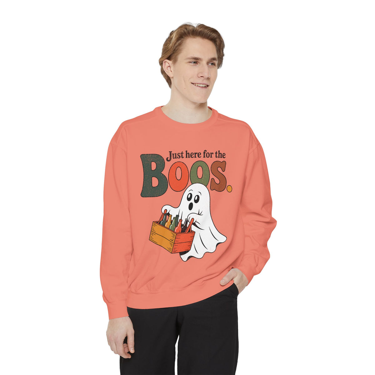 Funny Halloween Ghost Sweatshirt, Where My Boos At Party Pullover, Spooky Season Drinking Gift for Beer Lover, Adult Costume Party Outfit