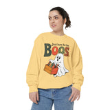 Funny Halloween Ghost Sweatshirt, Where My Boos At Party Pullover, Spooky Season Drinking Gift for Beer Lover, Adult Costume Party Outfit