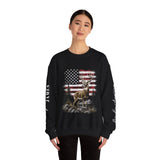 Personalized Hunting Sweatshirt, Custom Deer American Flag Pullover, Patriotic Outdoorsman Crewneck, Hunter Gift, Personalized Family Shirt