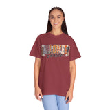 Halloween Season Shirt, Leopard Plaid Pumpkin Letter Graphic Tee, Cute Fall Gift for Women, Spooky October Outfit for Teachers and Moms
